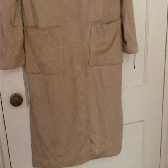 NWOT Badgley Mischka long camel coat size: L - Picture 3 of 12